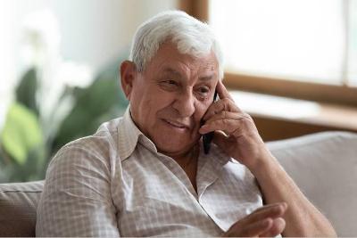 Person talking on a mobile phone