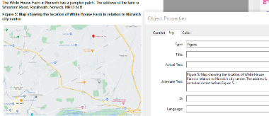 Screenshot of a PDF page that contains a map showing the location of a farm