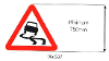 Muddy roads warning road sign