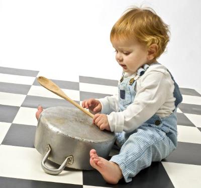 Toddler Playing With a Pan