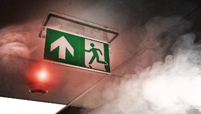 Fire risk exit sign