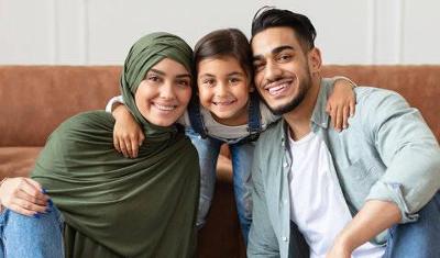 Young Muslim family
