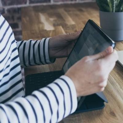 Woman on digital device