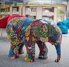 Colourful painted elephant sculpture