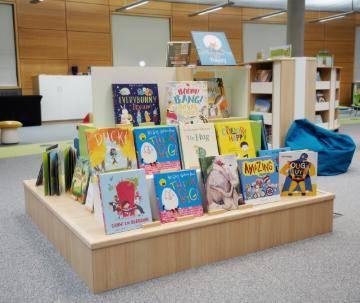 Examples of the children's books on the display and available at the Early Years Library 