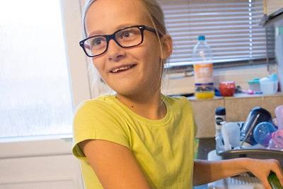 Young girl in kitchen