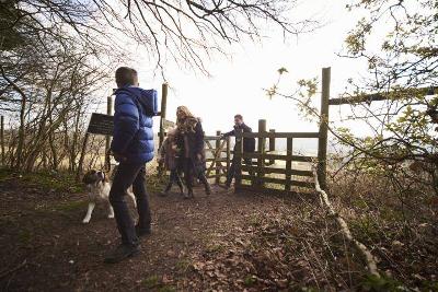 A family walking outdoors