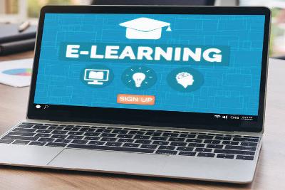E-Learning on a laptop