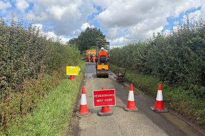 Photo of road maintenance being carried out