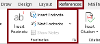 Screenshot of the References menu in Word. It has a Footnotes section, which includes insert footnote and insert endnote buttons
