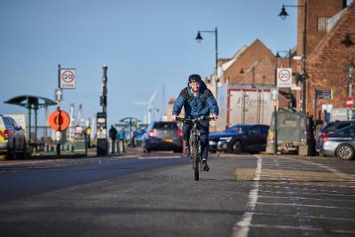 Man on bicycle