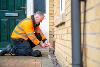 A worker carrying out a gigabit fibre installation
