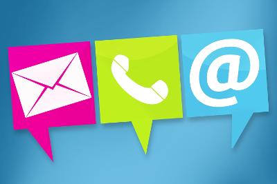 A selection of icons for mail, email and phone