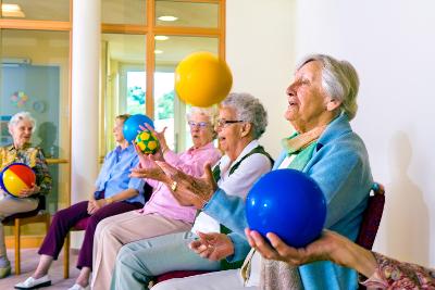 People doing seated exercises