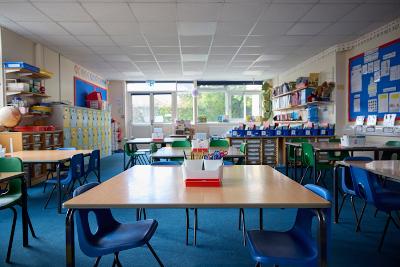 Empty primary school classroom