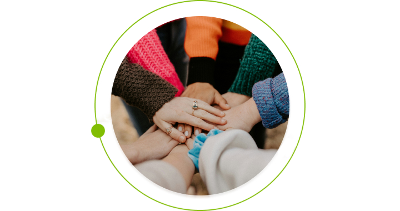 Many hands together