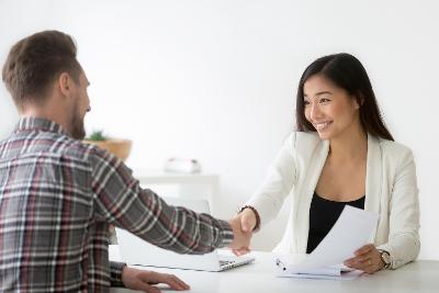 Two people shaking hands